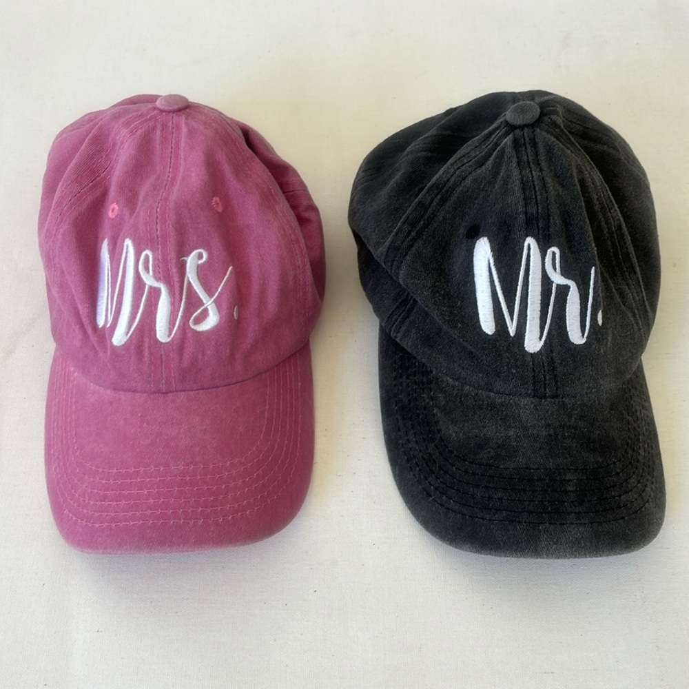 Mr and Mrs Baseball caps